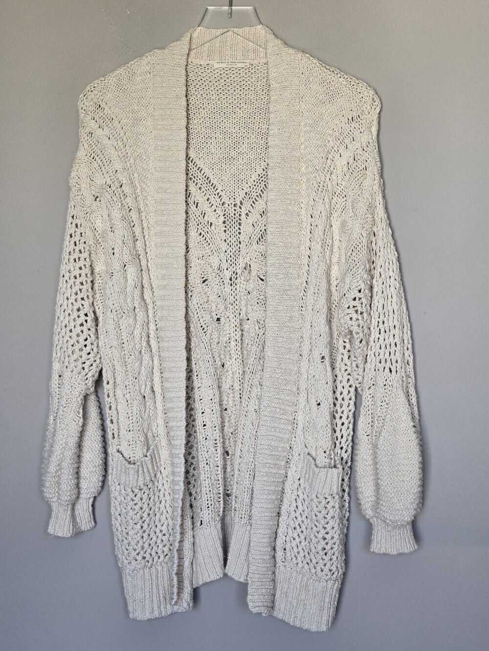 Spell Carmen Knit Cardigan in Cream Size S/M - Picture 8 of 9